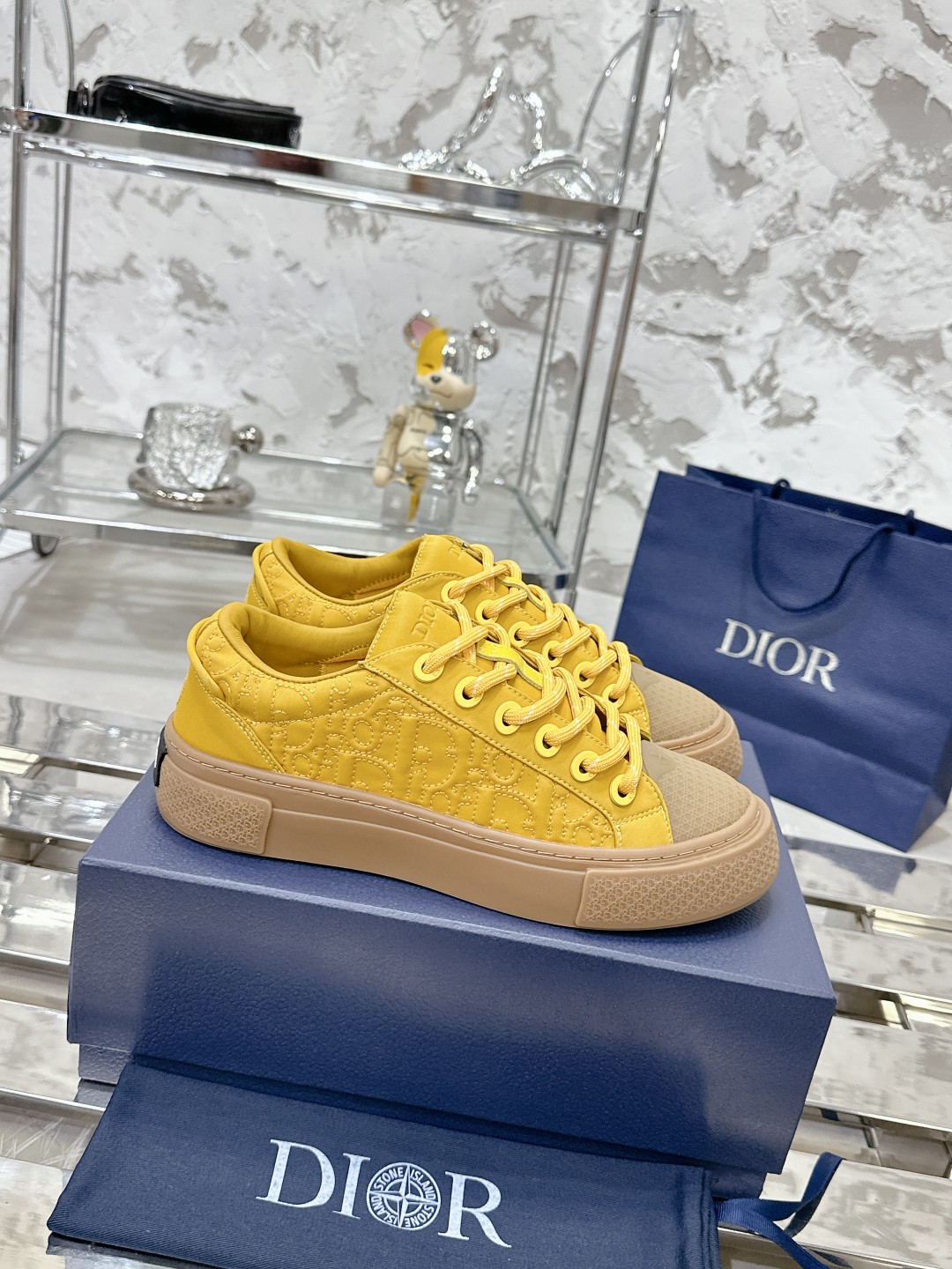 Dior x Stone Island B33 Yellow Sneaker - Image 9