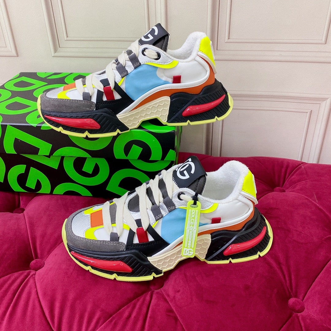 Dolce & Gabbana Airmaster panelled low-top sneakers in white