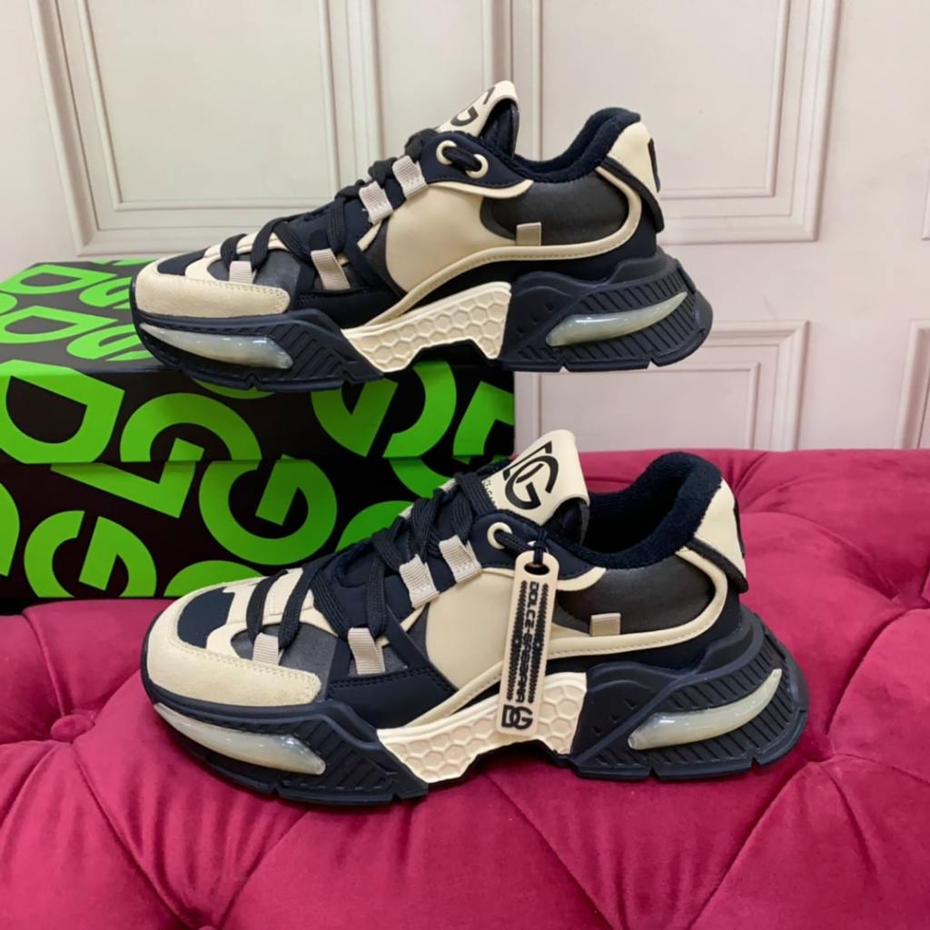 Dolce & Gabbana Black Airmaster Combo Sneakers With Logo Patch