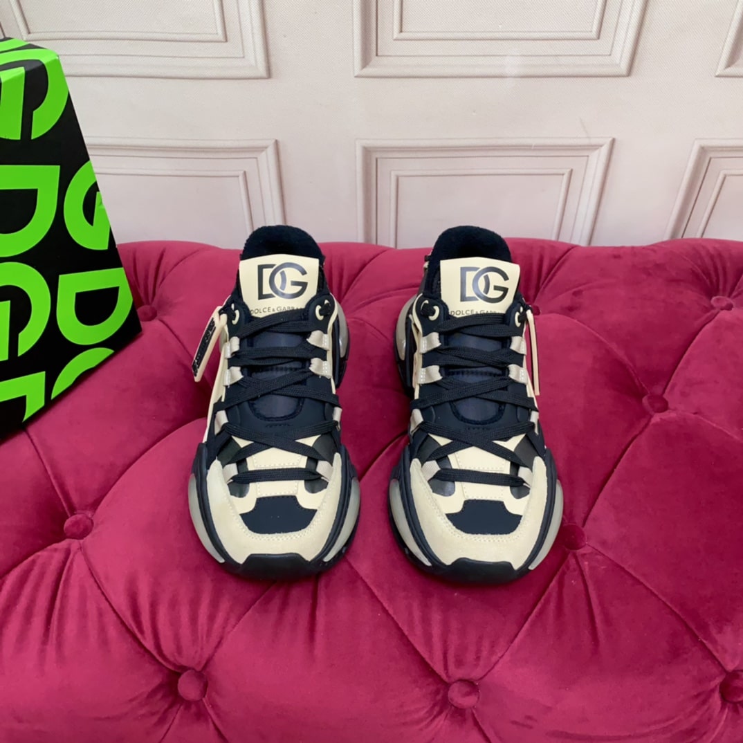Dolce & Gabbana Black Airmaster Combo Sneakers With Logo Patch - Image 3