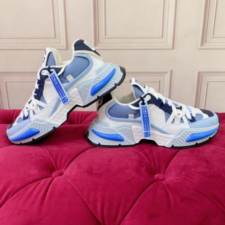 Dolce & Gabbana Blue White Space Sport Sneakers