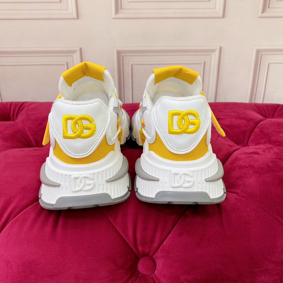 Dolce & Gabbana Gray and Yellow Airmaster Sneakers - Image 8