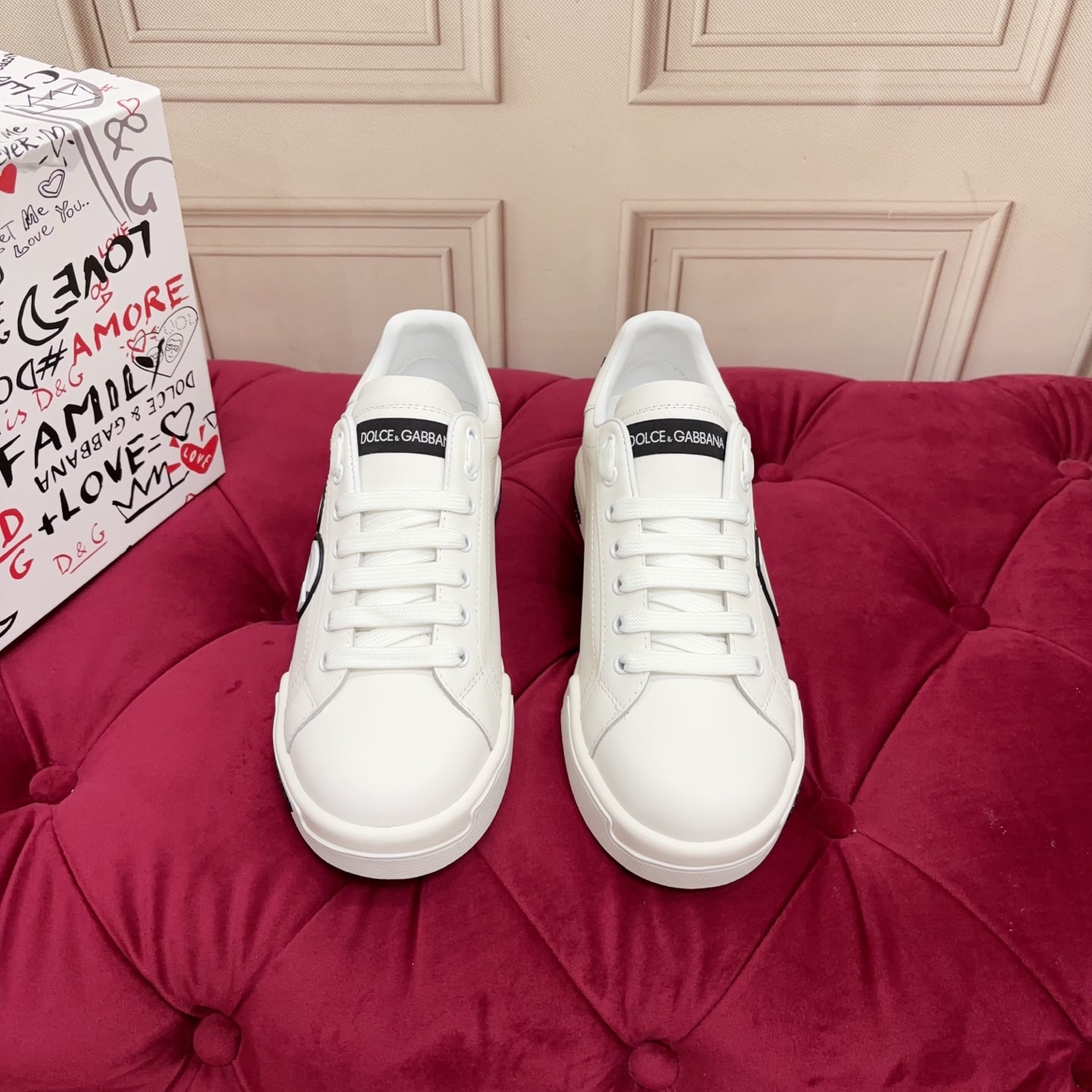 Dolce & Gabbana Leather White Laces Sports Shoes - Image 9