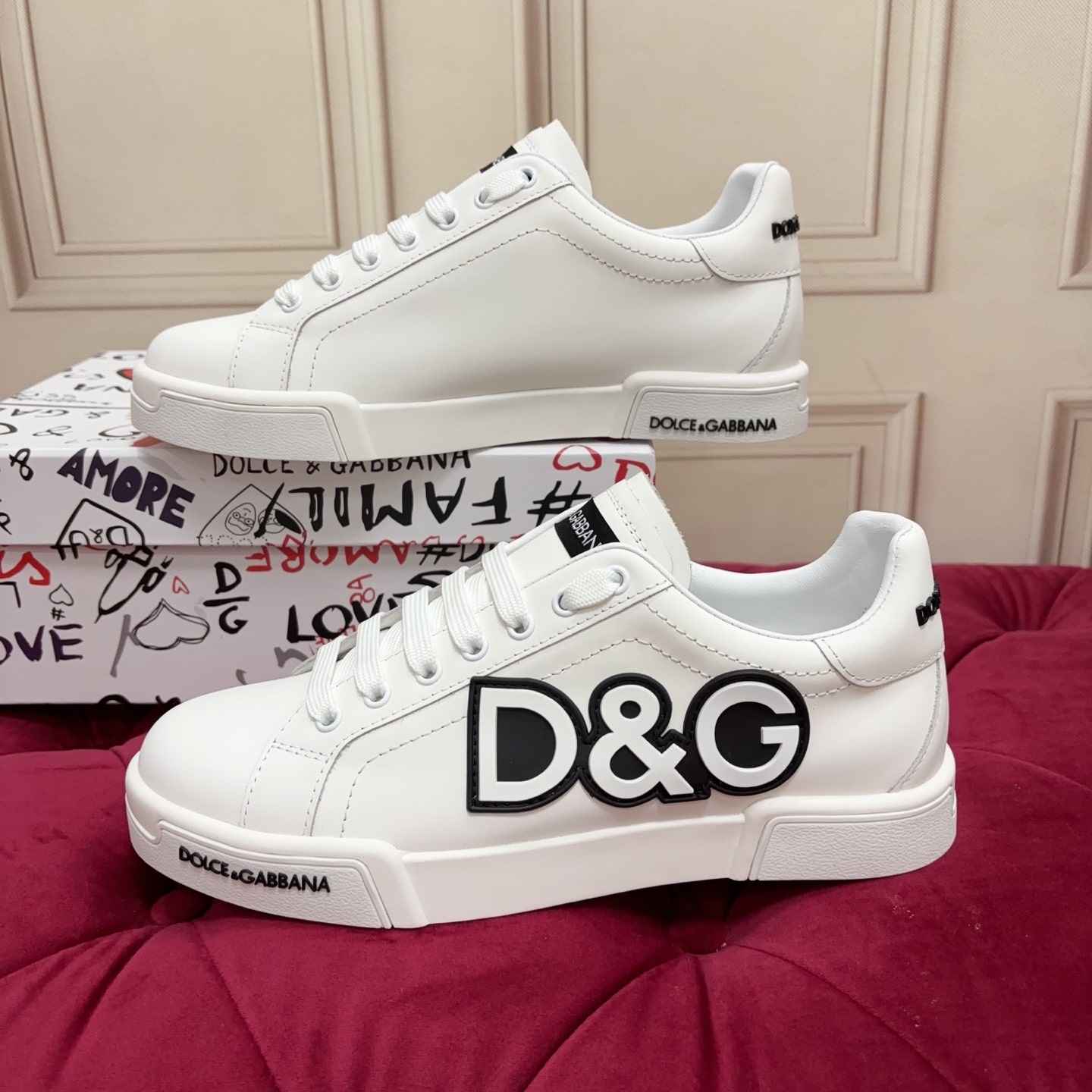 Dolce & Gabbana Leather White Laces Sports Shoes