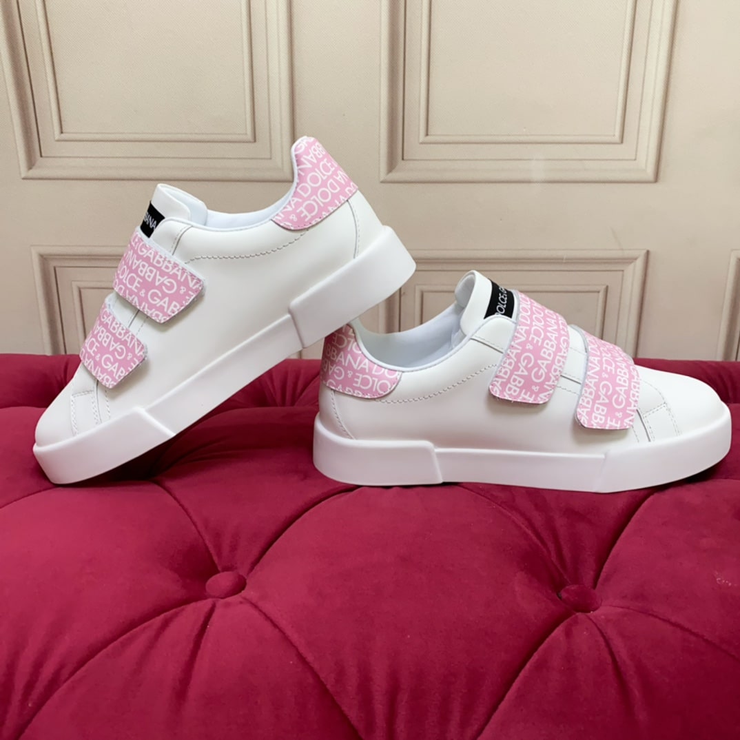 Dolce & Gabbana Pink Leather strap sneakers - Image 7