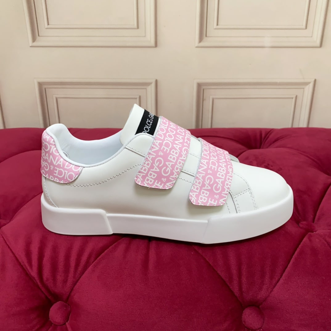 Dolce & Gabbana Pink Leather strap sneakers - Image 2
