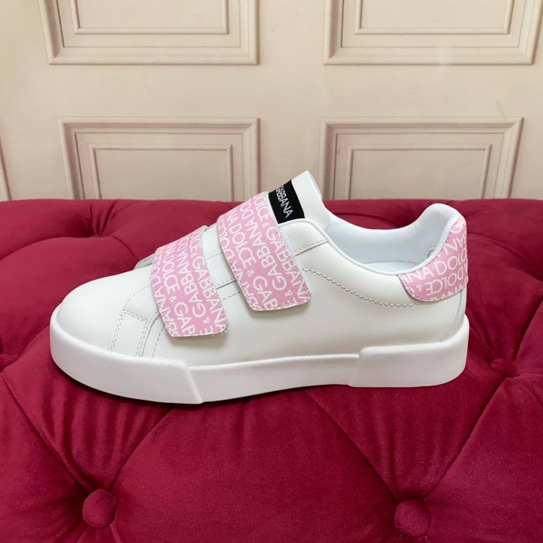 Dolce & Gabbana Pink Leather strap sneakers - Image 8