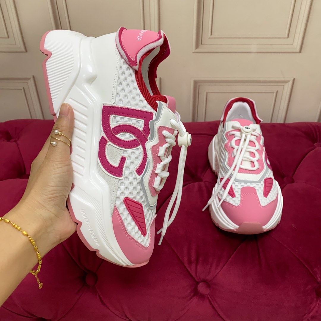Dolce & Gabbana Pink and White Daymaster Women's Sneaker - Image 6