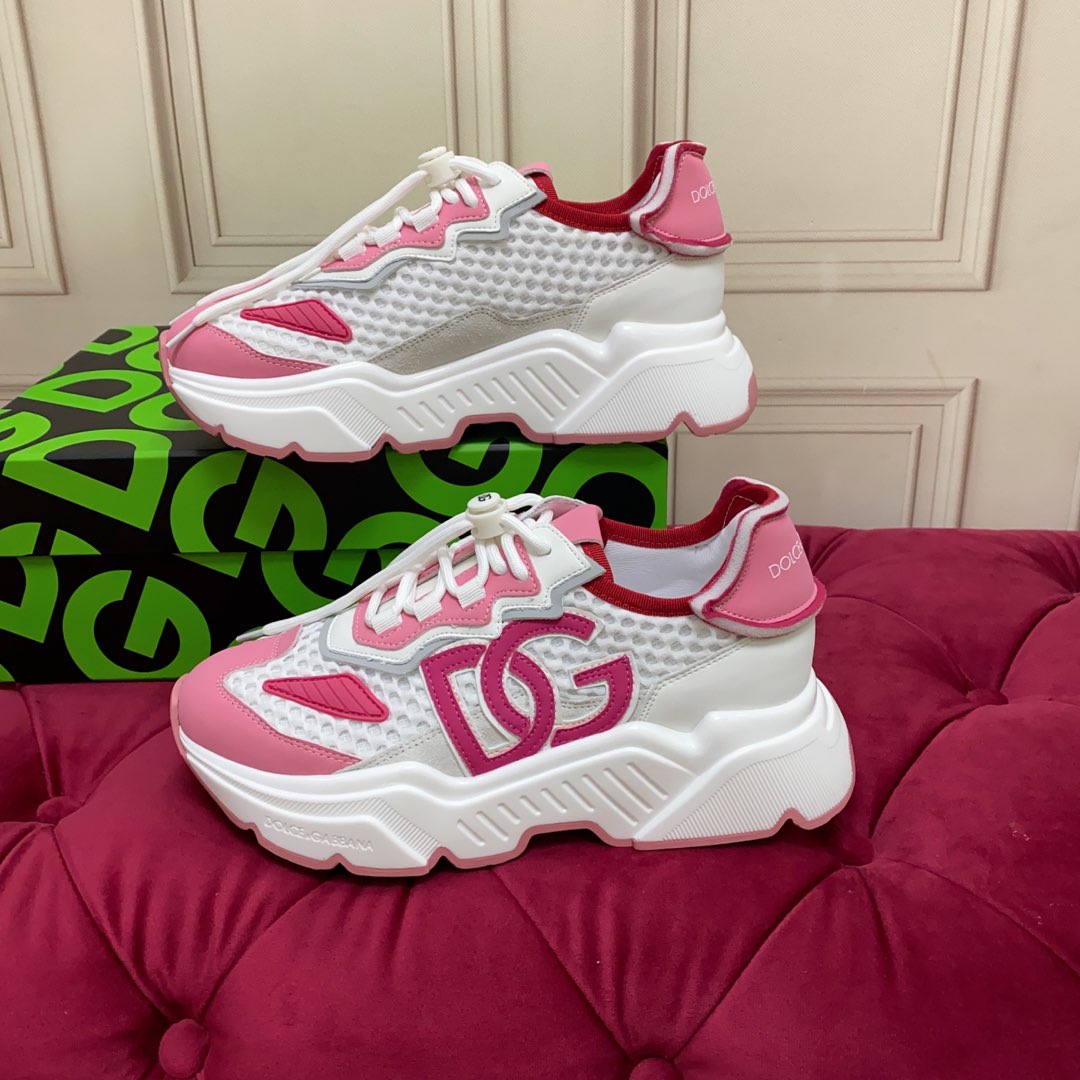 Dolce & Gabbana Pink and White Daymaster Women's Sneaker