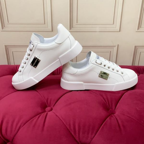 Dolce & Gabbana Portofino Leather Sneaker Women's White