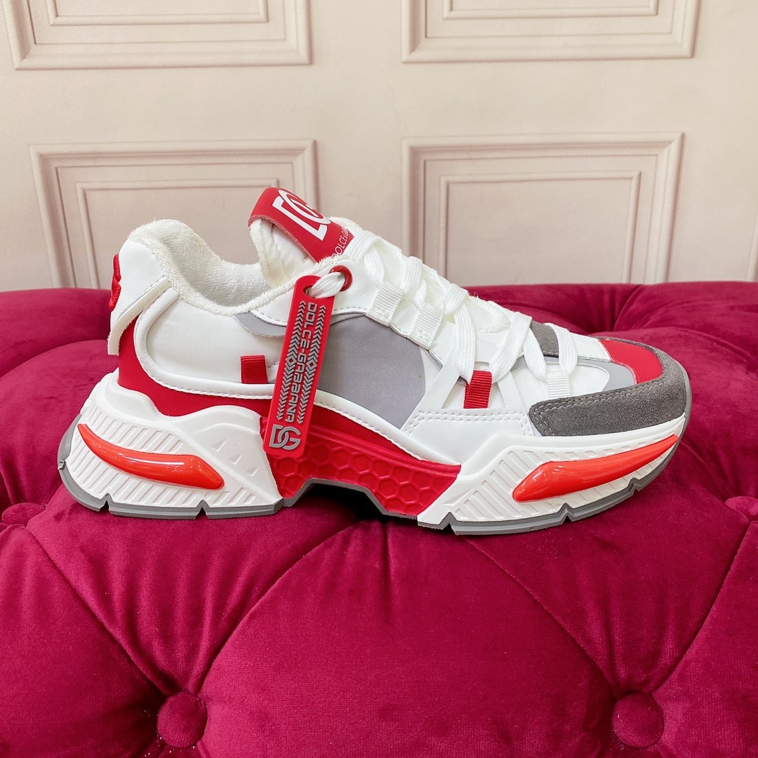 Dolce & Gabbana White Gray Red Airmaster Sneakers - Image 6