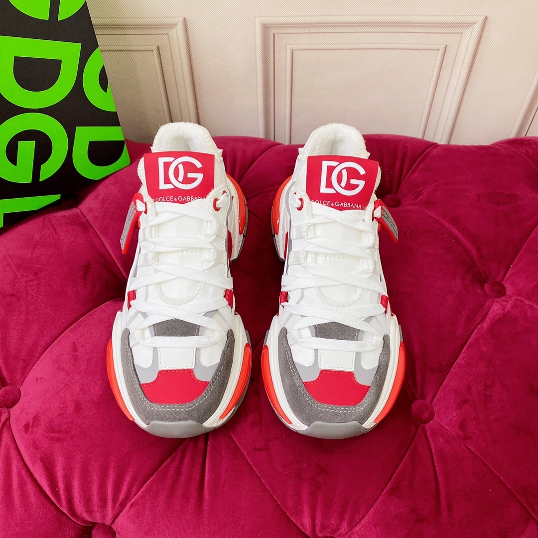 Dolce & Gabbana White Gray Red Airmaster Sneakers - Image 2