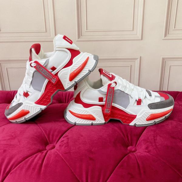 Dolce & Gabbana White Gray Red Airmaster Sneakers