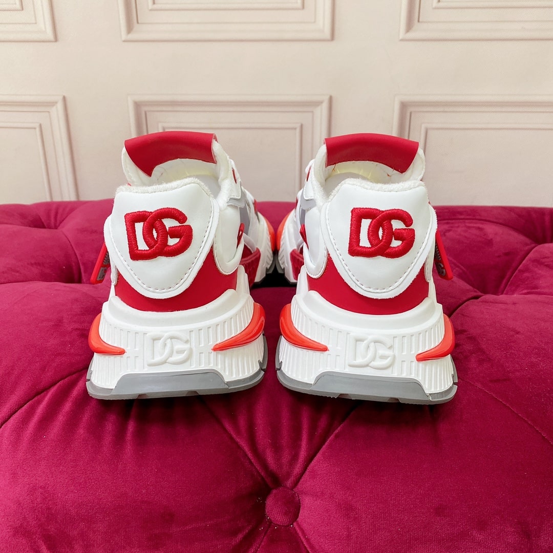 Dolce & Gabbana White Gray Red Airmaster Sneakers - Image 4