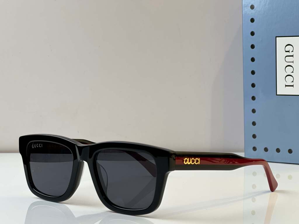 Gucci GG1869S Men's Rectangular Sunglasses - Black/Red & Havana/Red