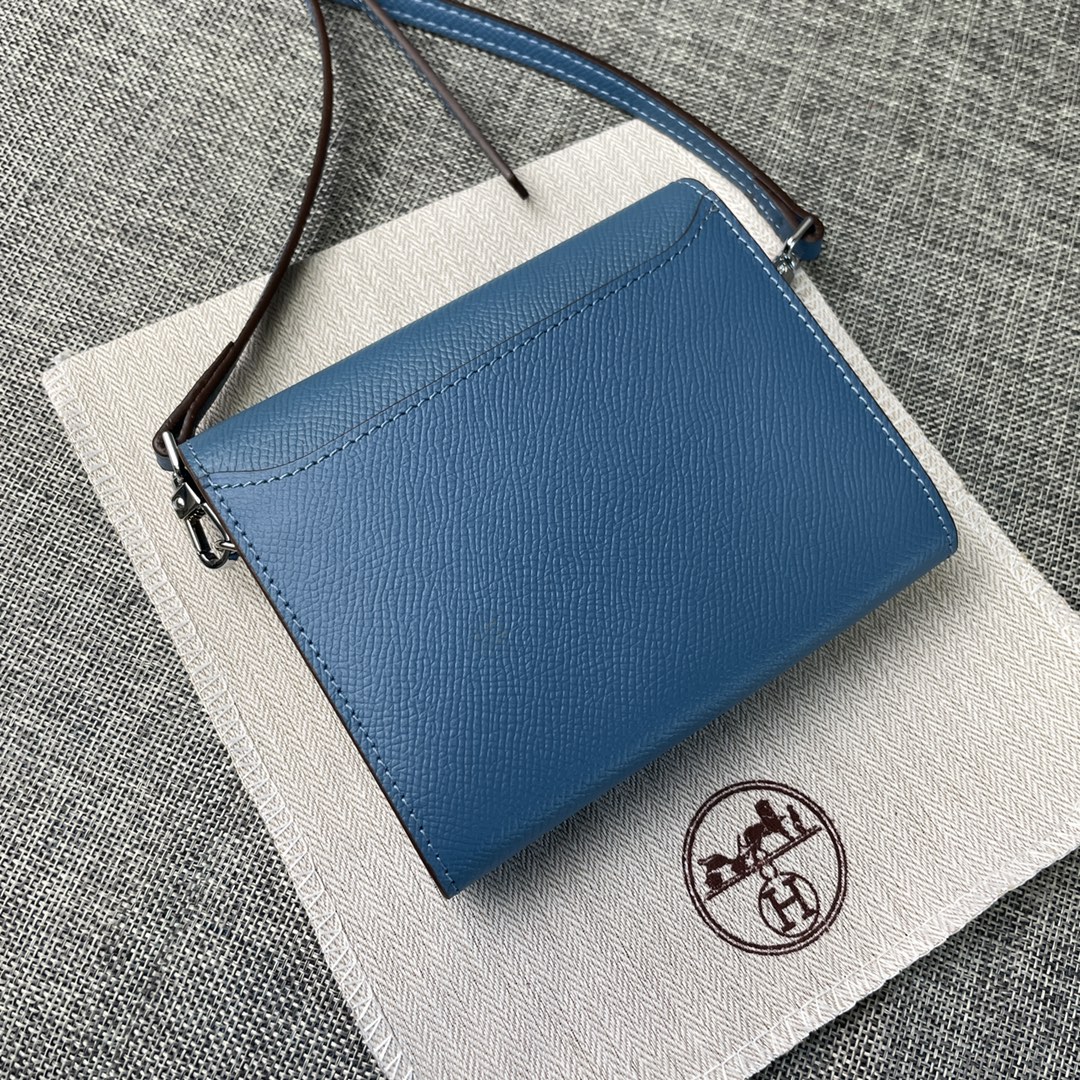 Hermès Constance 13cm Mini Shoulder Blue Bag - Image 4