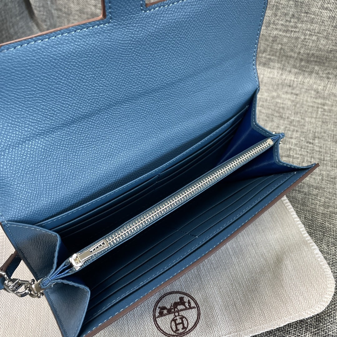 Hermès Constance Blue Long Wallet - Image 4