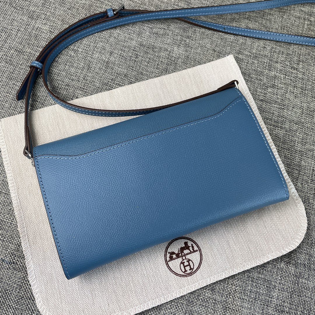 Hermès Constance Blue Long Wallet - Image 5