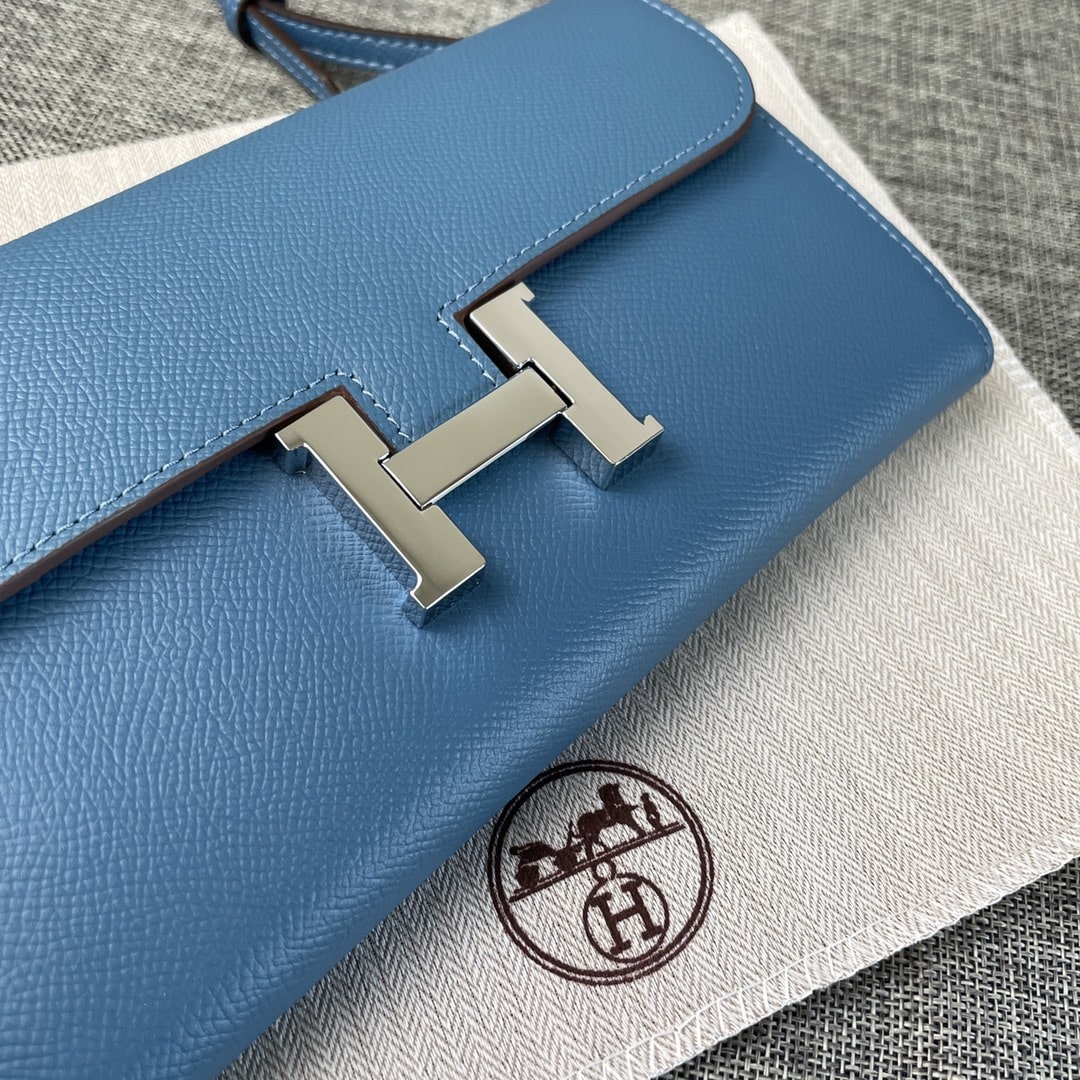 Hermès Constance Blue Long Wallet - Image 3