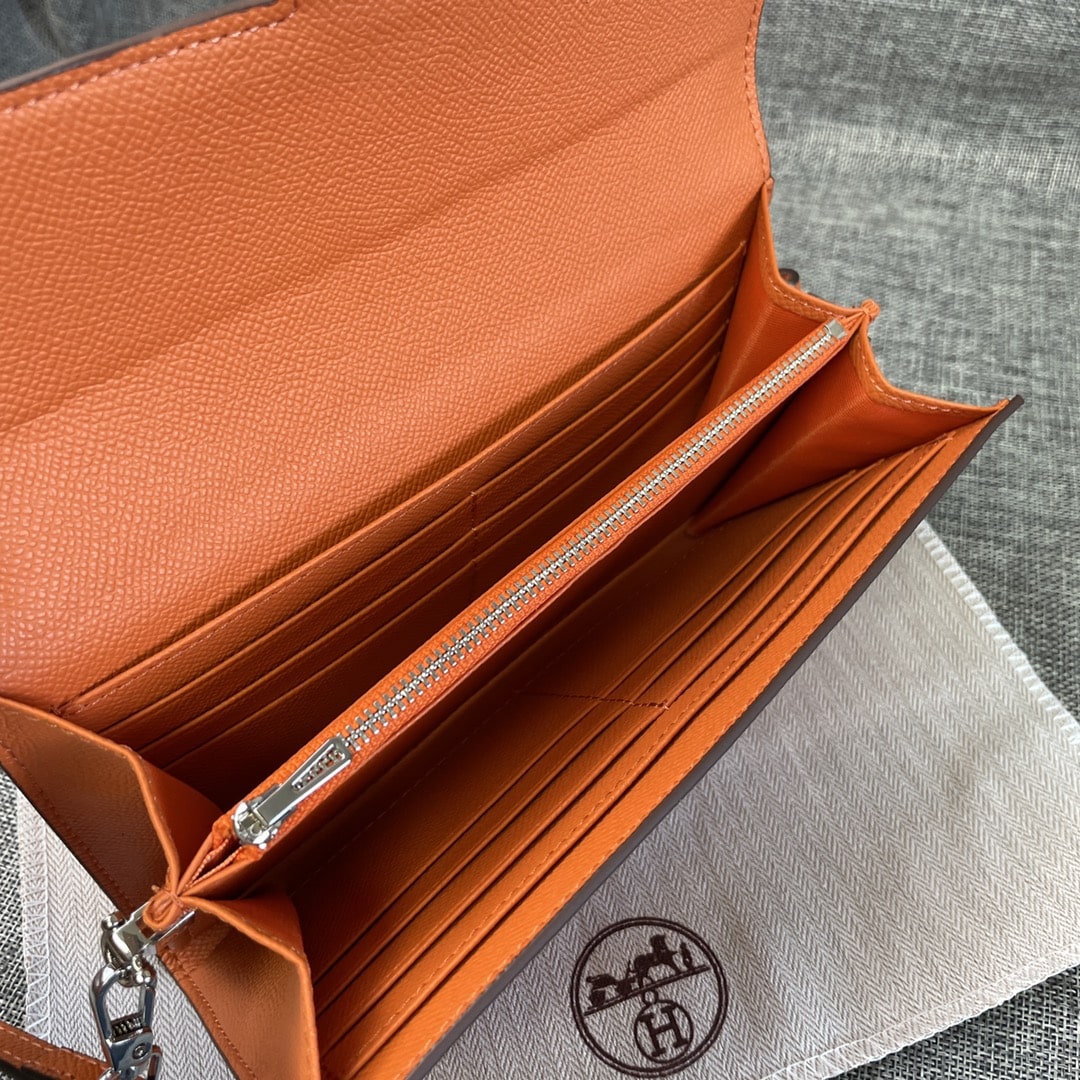 Hermès Constance Orange Long Wallet - Image 3