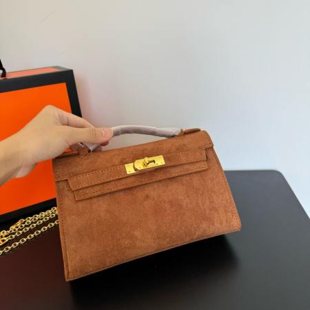 Hermes Kelly Pochette 22cm Orange Bag