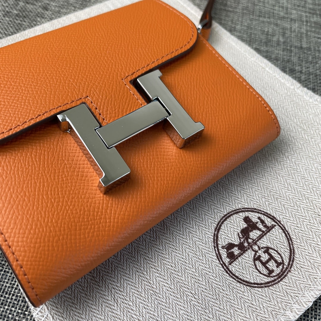 Hermès Constance 13cm Mini Shoulder Orange Bag - Image 3
