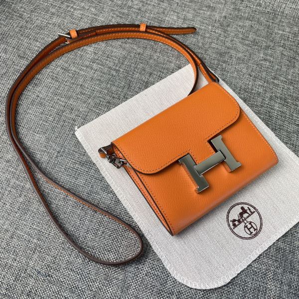 Hermès Constance 13cm Mini Shoulder Orange Bag