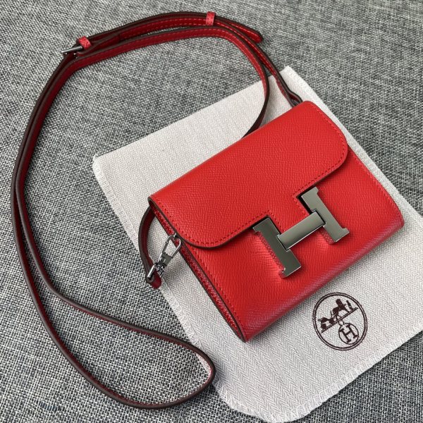 Hermès Constance 13cm Mini Shoulder Red Bag