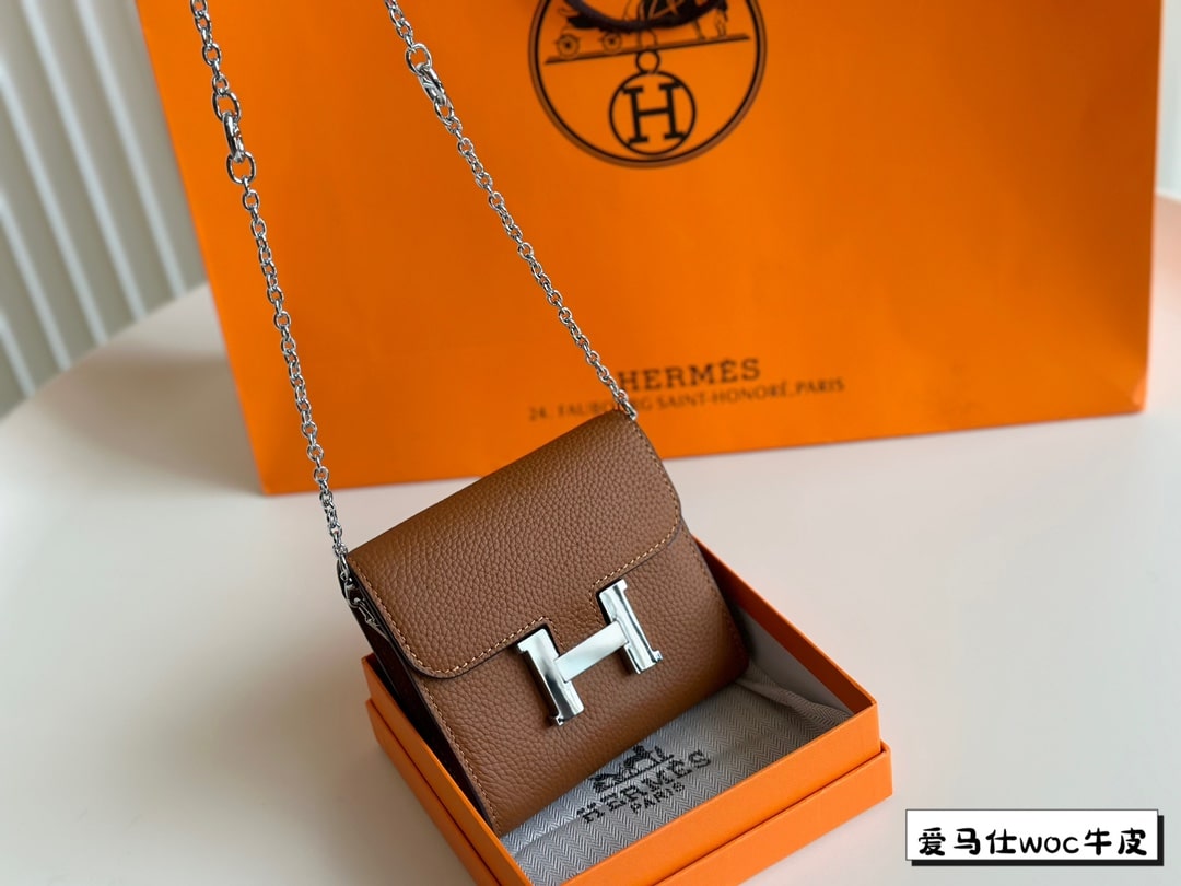 Hermès Constance Mini WOC Leather Brown Bag - Image 8
