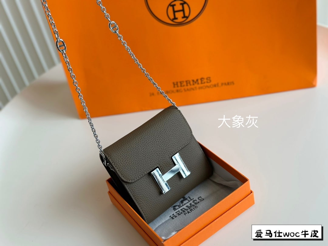 Hermès Constance Mini WOC Leather Brown Bag - Image 5