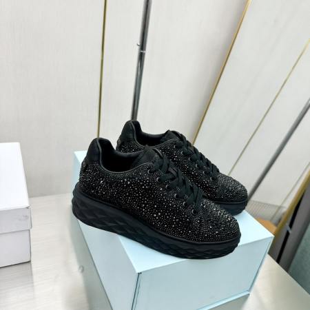 Jimmy Choo Diamond Maxi Black Crystal Sneakers