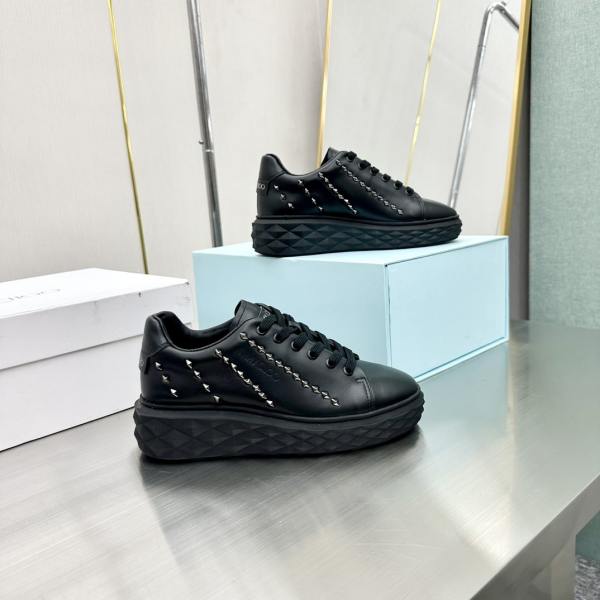Jimmy Choo Diamond Maxi Low-Top Black Sneakers