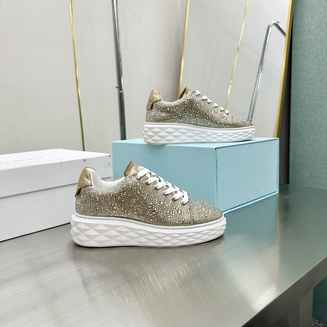 Jimmy Choo Diamond Maxi Luxury Designer Leather Sneakers - Image 2