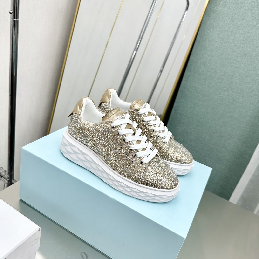 Jimmy Choo Diamond Maxi Luxury Designer Leather Sneakers