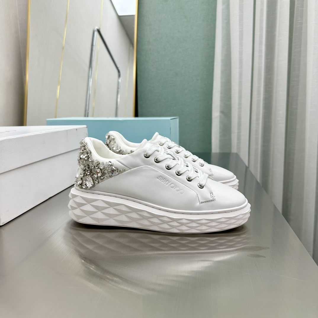 Jimmy Choo White Fine Chain Sneakers - Image 5