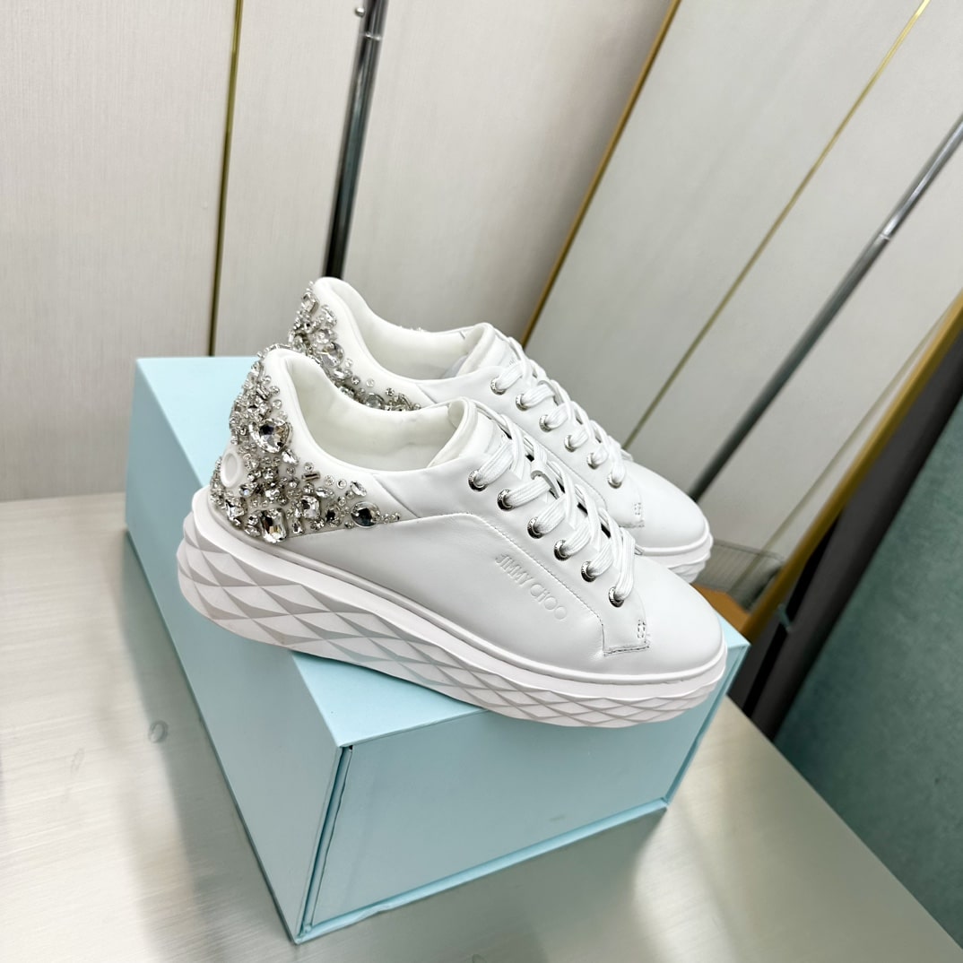 Jimmy Choo White Fine Chain Sneakers - Image 7