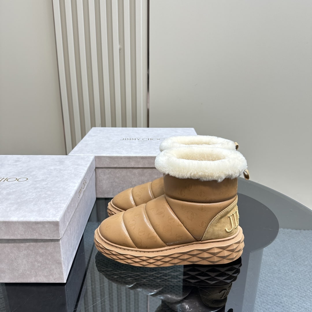 Jimmy Choo Xan Brown Leather Snow Boots - Image 4