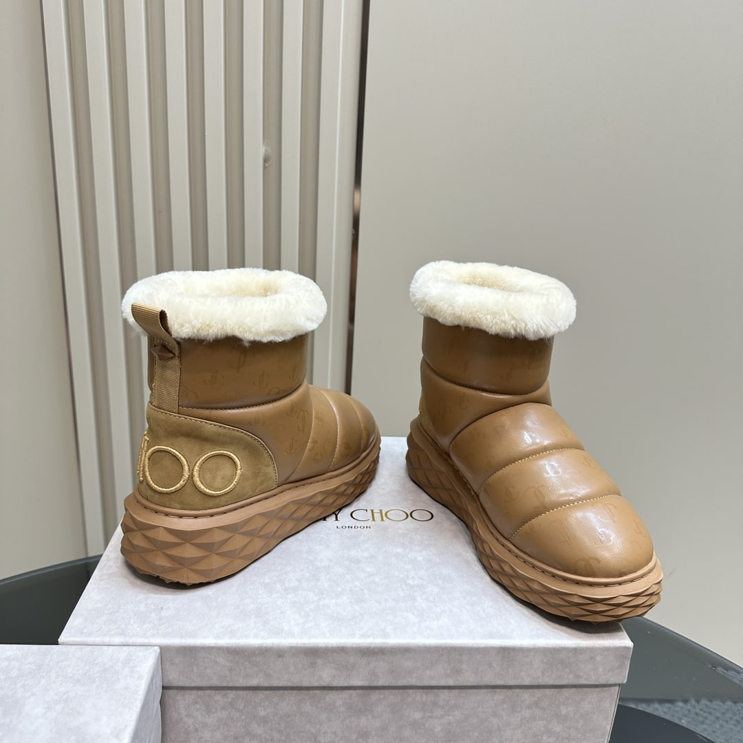 Jimmy Choo Xan Brown Leather Snow Boots - Image 9