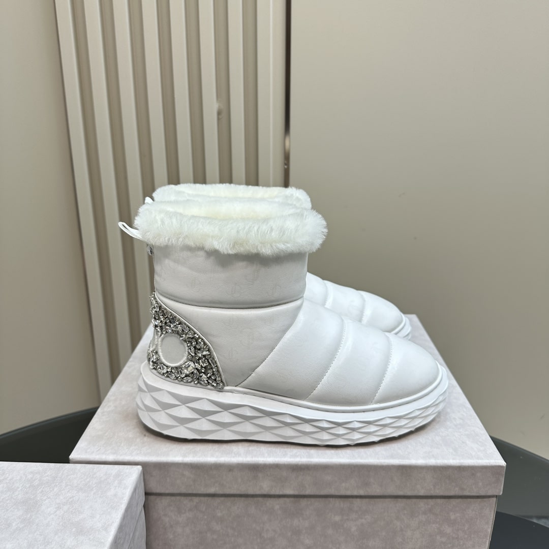 Jimmy Choo Xan White Leather Snow Boots - Image 9