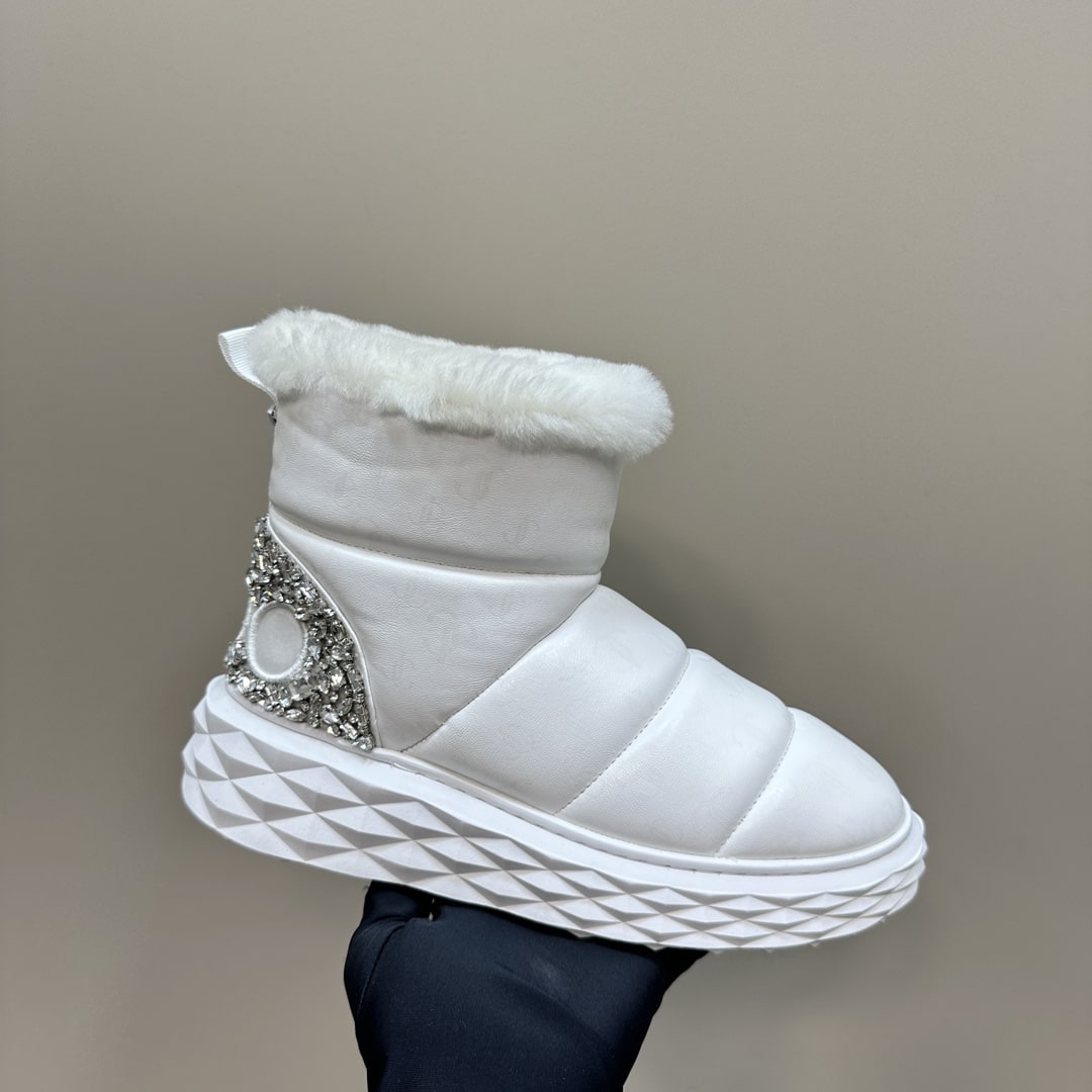 Jimmy Choo Xan White Leather Snow Boots - Image 7