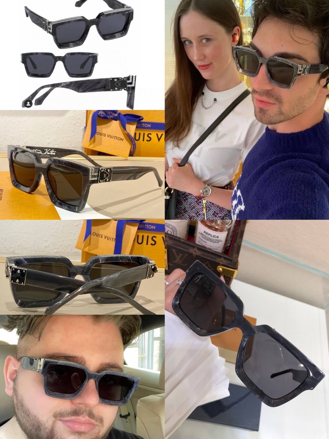 Louis Vuitton 1.1 Millionaires Sunglasses - Marbled Grey & Blue - Image 2