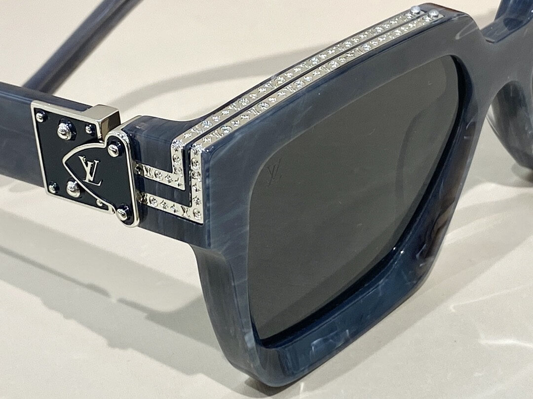 Louis Vuitton 1.1 Millionaires Sunglasses - Marbled Grey & Blue - Image 14