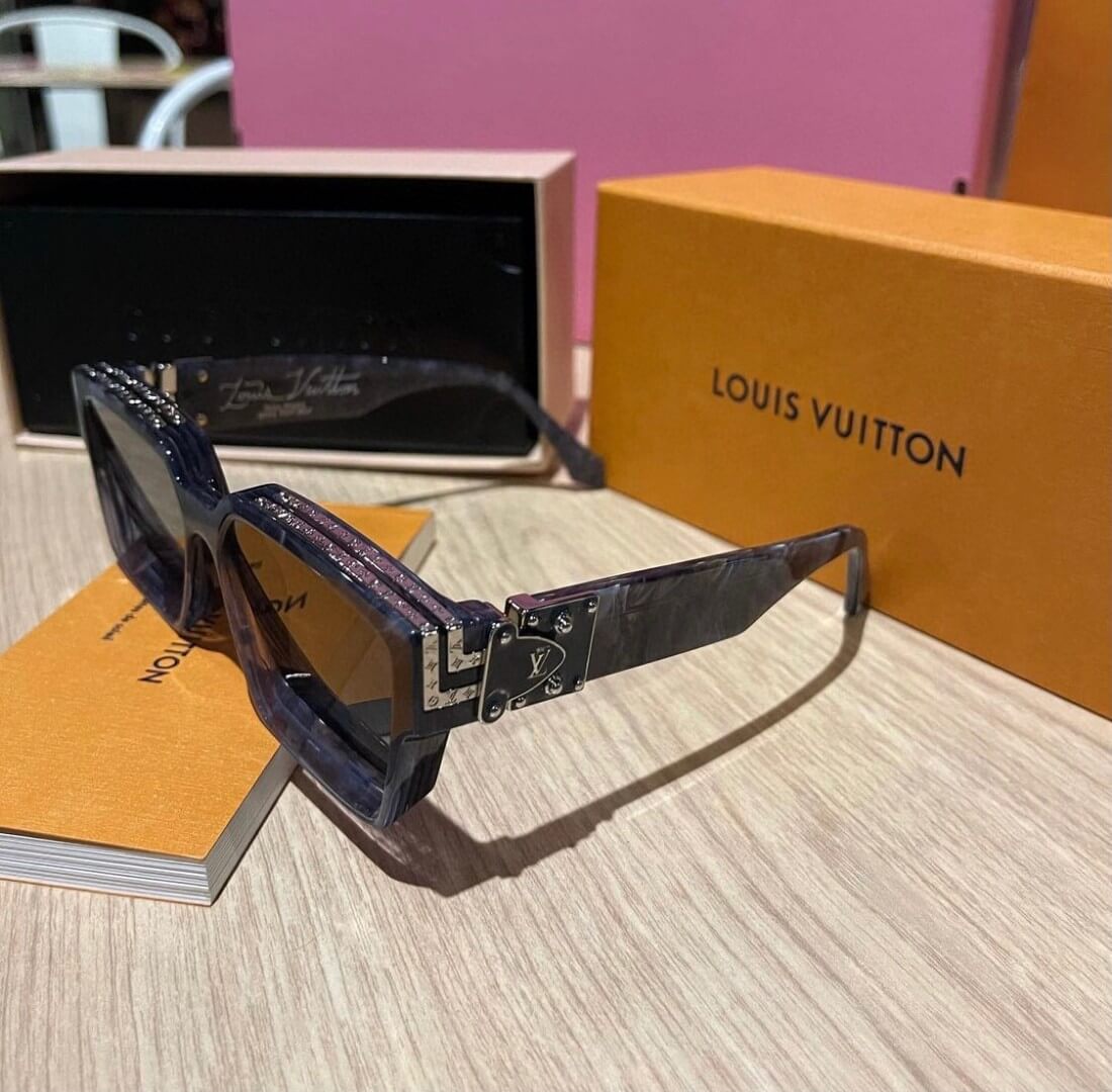 Louis Vuitton 1.1 Millionaires Sunglasses - Marbled Grey & Blue - Image 8