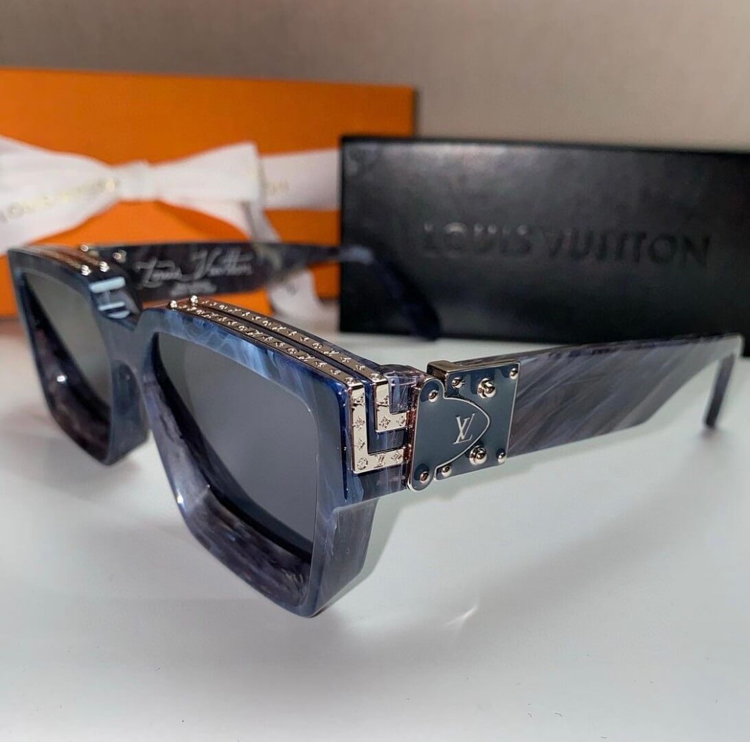 Louis Vuitton 1.1 Millionaires Sunglasses - Marbled Grey & Blue - Image 4