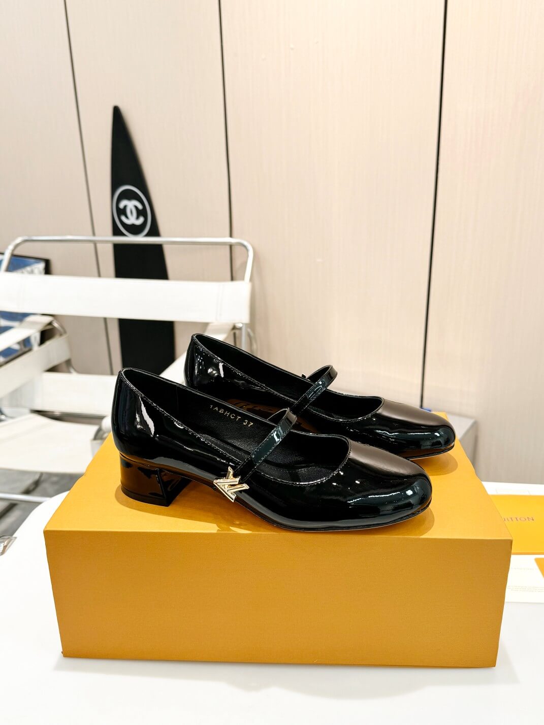 Louis Vuitton Black Patent Leather Mary Jane Pumps - Image 5