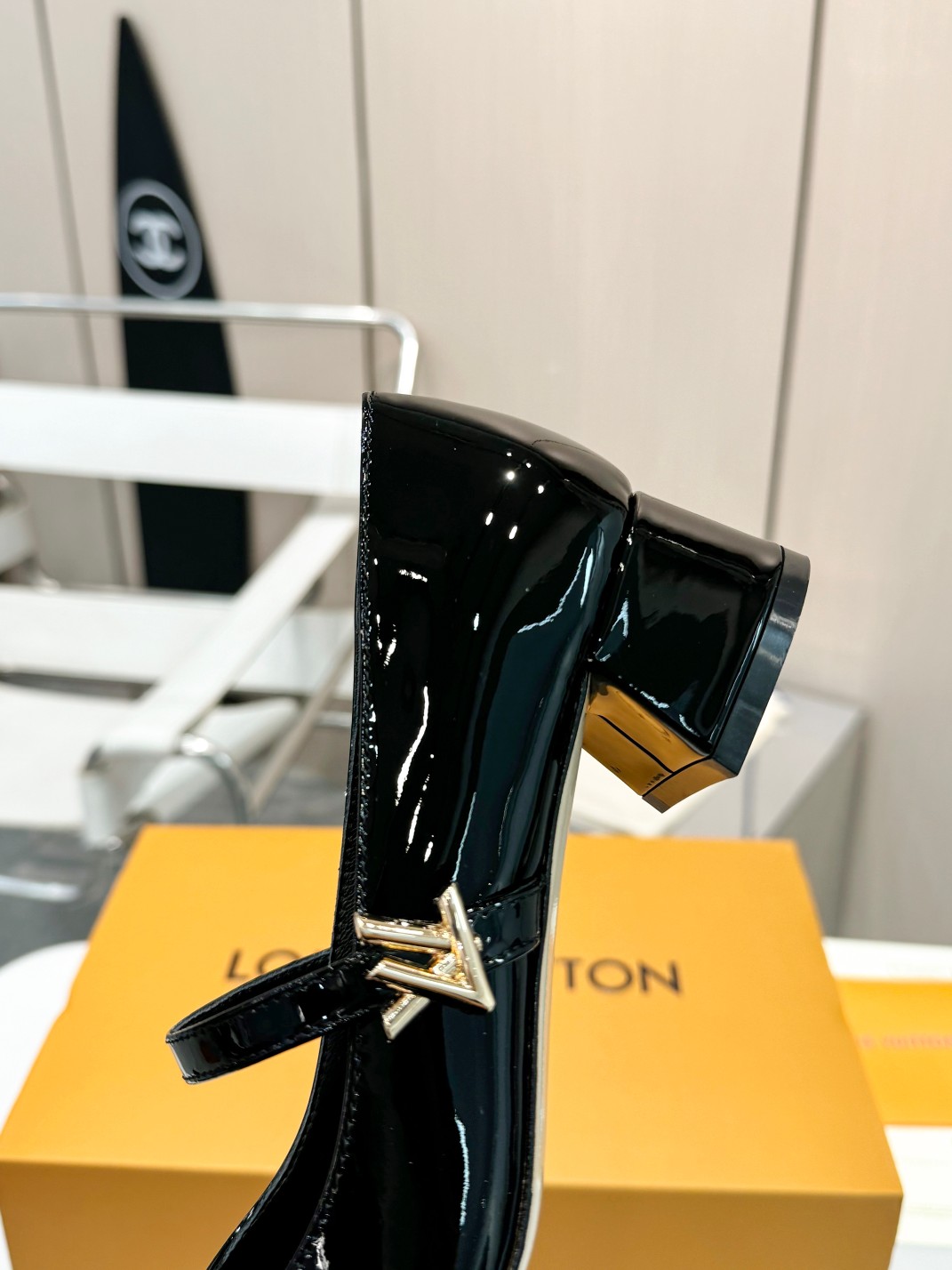 Louis Vuitton Black Patent Leather Mary Jane Pumps - Image 2