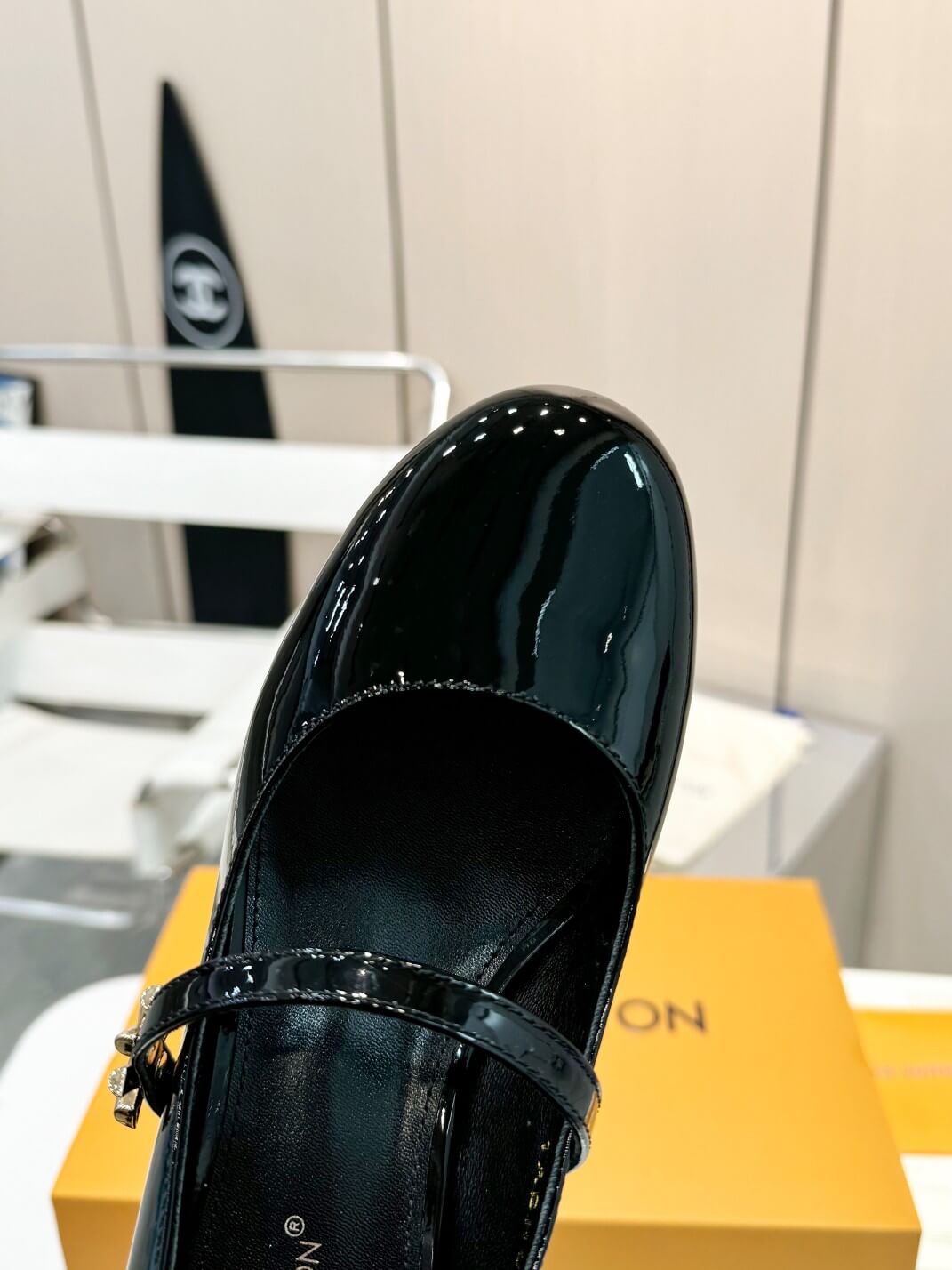 Louis Vuitton Black Patent Leather Mary Jane Pumps - Image 11