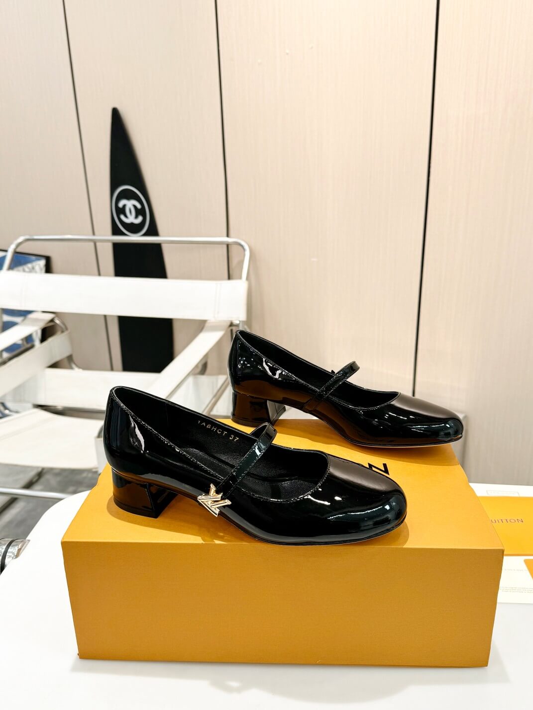 Louis Vuitton Black Patent Leather Mary Jane Pumps