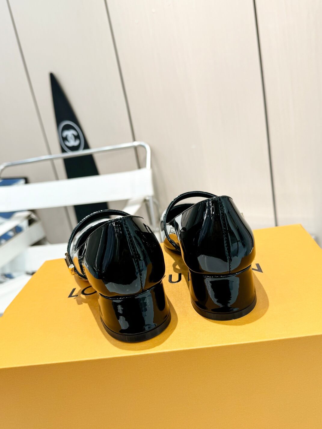 Louis Vuitton Black Patent Leather Mary Jane Pumps - Image 8