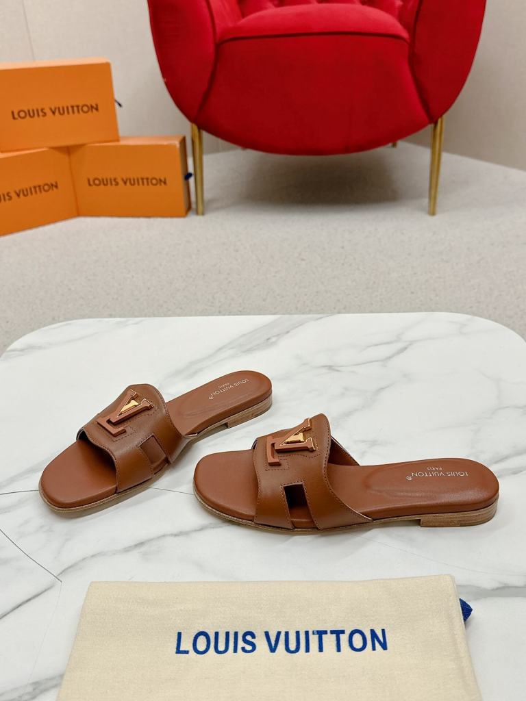 Louis Vuitton Capri Flat Mules – Brown Leather